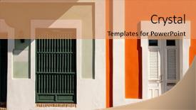  Presentation with puerto rico - Slide set with colored houses in puerto rico background and a  colored foreground