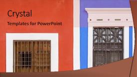  Presentation with puerto rico - Amazing slide deck having colored houses in puerto rico backdrop and a  colored foreground