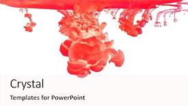  Presentation with abstract water color - Amazing presentation theme having colored ink in water creating backdrop and a sky blue colored foreground