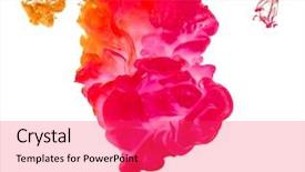  Presentation with ink in water abstract - Presentation design having colored ink in water creating background and a red colored foreground