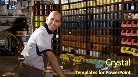  Presentation with colored - Amazing PPT layouts having colored inks in print shop backdrop and a tawny brown colored foreground