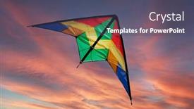  Presentation with kite - Beautiful slide deck featuring colored-kite-flying backdrop and a ocean colored foreground