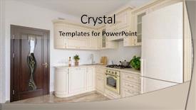  Presentation with kitchen design - Colorful slide deck enhanced with colored luxury kitchen clean design backdrop and a soft green colored foreground