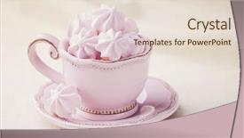  Presentation with pink color velvet textile - Beautiful slide set featuring colored meringue in a teacup backdrop and a lemonade colored foreground