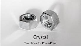  Presentation with shiny - Slide deck with colored metal shiny big screw background and a light gray colored foreground