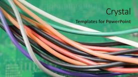  Presentation with circuit board - Colorful PPT theme enhanced with colored network - close-up of cables backdrop and a teal colored foreground