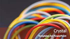  Presentation with cables - Colorful slides enhanced with colored network - colorful power cables backdrop and a tawny brown colored foreground