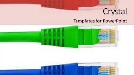  Presentation with internet brower - Beautiful PPT theme featuring colored network - multicolored computer internet cables isolated backdrop and a red colored foreground