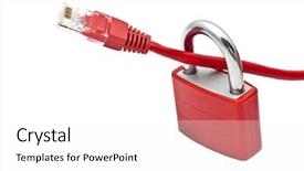  Presentation with padlock - Audience pleasing slide deck consisting of colored network - red padlock and usb plug backdrop and a white colored foreground