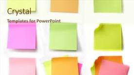  Presentation with note - Presentation with colored notes paper background and a soft green colored foreground