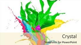  Presentation with paint - Amazing PPT layouts having colored paint splashes bouquet isolated backdrop and a blonde colored foreground