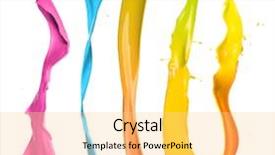  Presentation with color pink - Slide deck consisting of colored paint splashes isolated background and a yellow colored foreground