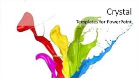  Presentation with paint white brick wall - Beautiful PPT layouts featuring colored paint splashes isolated backdrop and a white colored foreground