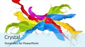  Presentation with paint - Slides enhanced with colored paint splashes isolated background and a arctic colored foreground