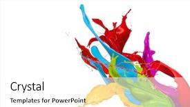 Presentation with paint - Theme having colored paint splashes isolated background and a white colored foreground