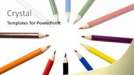  Presentation with clipping - Cool new presentation design with colored-pencil-with-clipping-work backdrop and a white colored foreground