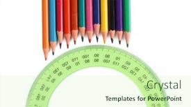  Presentation with colored pencils - Cool new presentation theme with colored-pencils-and-a-plastic backdrop and a soft green colored foreground