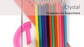  Presentation with colored pencils - Amazing slide deck having colored-pencils-and-a-plastic backdrop and a lemonade colored foreground