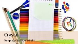  Presentation with colored pencils - Amazing theme having colored pencils back to school backdrop and a yellow colored foreground