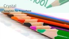  Presentation with colored pencils - Colorful PPT theme enhanced with colored-pencils-for-back backdrop and a cool aqua colored foreground