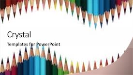  Presentation with frame border - Slides with colored pencils frame arranged background and a white colored foreground