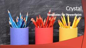  Presentation with colored pencils - Theme enhanced with colored pencils in matching background and a  colored foreground