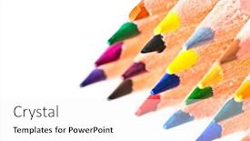  Presentation with colored pencils - Audience pleasing PPT layouts consisting of 3d digital render of a big cat sabertooth isolated on white background backdrop and a light gray colored foreground