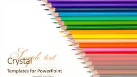  Presentation with frames isolated on white brown - PPT theme having colored pencils isolated on white background and a  colored foreground