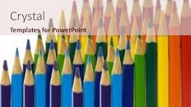  Presentation with colored pencils - PPT layouts featuring colored pencils isolated on white background background and a lemonade colored foreground