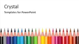  Presentation with colored pencils - PPT theme with colored pencils isolated background and a white colored foreground