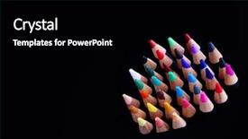 Presentation with color pencils - Slides with colored pencils on a black background and a black colored foreground