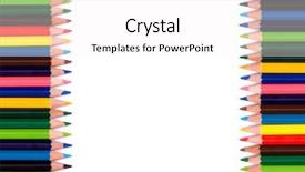  Presentation with colored pencils - Slides having colored pencils on a white background and a white colored foreground