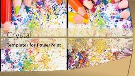  Presentation with colored pencils - Theme enhanced with colored pencils with shaving background and a lemonade colored foreground