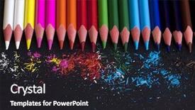  Presentation with for blue colored resource - Amazing slides having colored pencils with shaving backdrop and a dark gray colored foreground