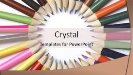 Presentation with colored pencils - Beautiful presentation theme featuring colored pencils backdrop and a lemonade colored foreground