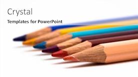  Presentation with colored pencils - Amazing theme having colored pencils backdrop and a white colored foreground