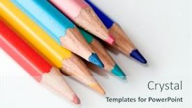  Presentation with colored pencils - PPT layouts with colored pencils background and a sky blue colored foreground