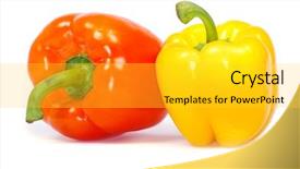  Presentation with pepper - Beautiful slide set featuring red peppers yellow peppers - colored pepper isolated backdrop and a yellow colored foreground