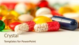  Presentation with capsules pills pill doctor prescription - PPT layouts featuring perfume and beads on light background and a soft green colored foreground