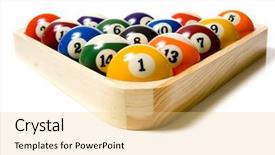  Presentation with billiard - Colorful slide set enhanced with colored pool or billiard balls backdrop and a  colored foreground
