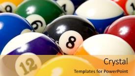  Presentation with billiard - Slide deck having colored pool or billiard balls background and a  colored foreground