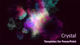  Presentation with abstract dust explosion - PPT theme enhanced with colored-powder-explosion-abstract-closeup background and a wine colored foreground