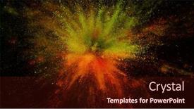  Presentation with abstract dust explosion - Presentation having colored-powder-explosion-abstract-closeup background and a wine colored foreground