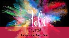  Presentation with explosion - Beautiful presentation theme featuring holiness - colored powder explosion on black backdrop and a red colored foreground