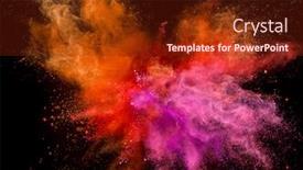  Presentation with explosion - Amazing slide deck having colored powder explosion on black backdrop and a tawny brown colored foreground