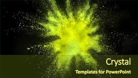  Presentation with color powder - PPT theme enhanced with colored powder explosion on black background and a tawny brown colored foreground