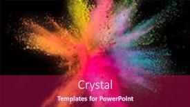  Presentation with explosion - Audience pleasing slides consisting of colored-powder-explosion-on-black backdrop and a violet colored foreground