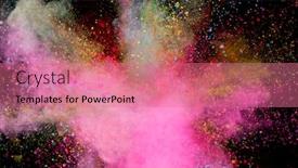  Presentation with explosion - Colorful slide set enhanced with colored-powder-explosion-on-black backdrop and a coral colored foreground