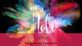  Presentation with explosion - Colorful presentation theme enhanced with colored-powder-explosion-on-black backdrop and a red colored foreground