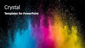  Presentation with explosion - Slide set with colored-powder-explosion-on-black background and a black colored foreground